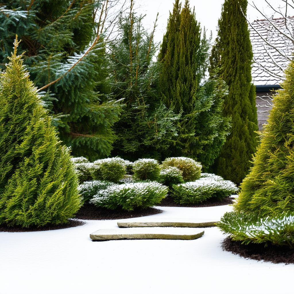 Rośliny Zimozielone do Ogrodu: Jak Wybrać i Pielęgnować? evergreen_garden_winter.png